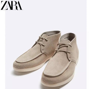 Importé - ZARA NEW - Chaussure Homme Sport Montantes Rétro en Cuir Daim - Beige