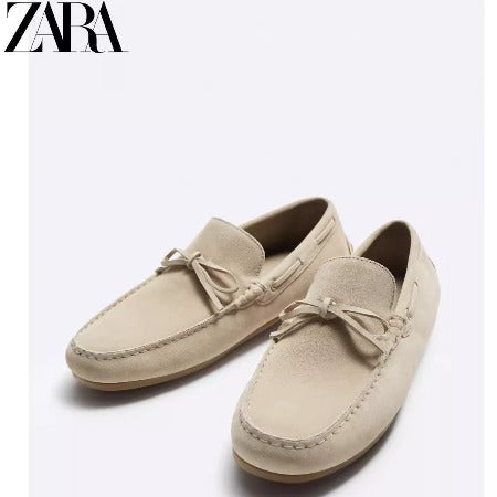 Importé ZARA NEW Chaussure Homme Mocassins Tod's Confort En Cuir Daim Blanc