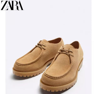 Importé - ZARA NEW - Chaussure Homme Décontractées En Cuir Daim - Beige