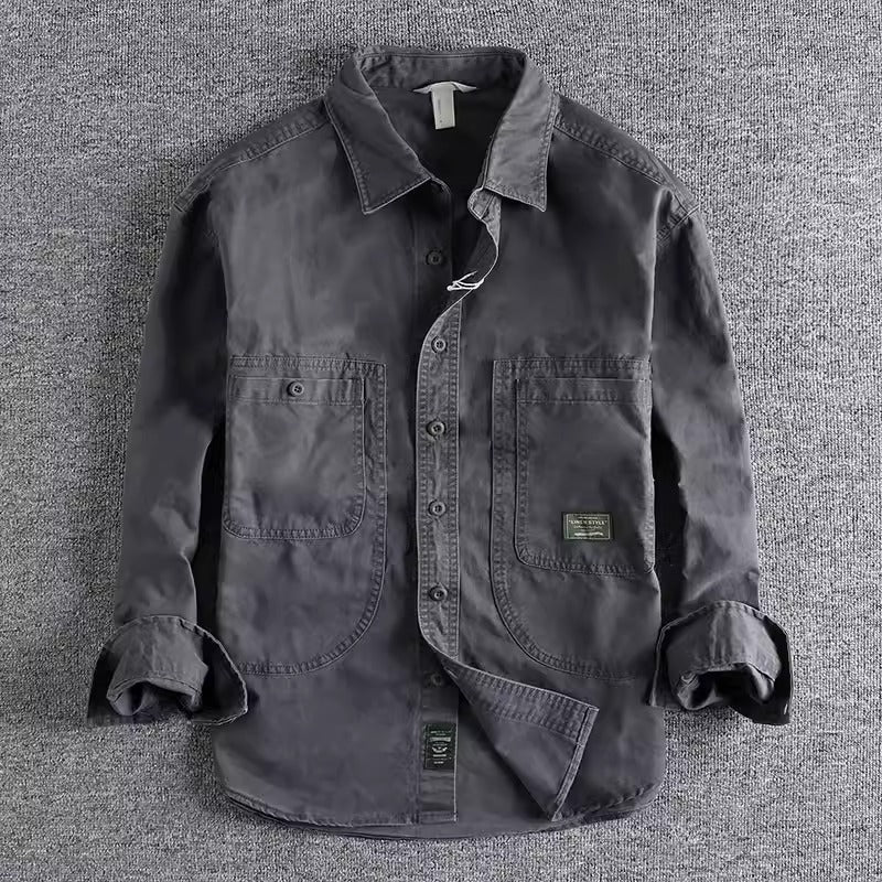 Importé - Chemise Homme Pur Coton Lourd Manches Longues