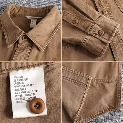 Importé - Chemise Homme Pur Coton Lourd Manches Longues