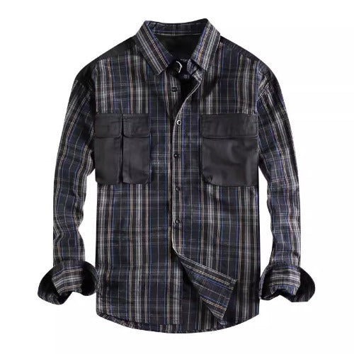 Importé - Chemise Homme A Rayures Manches Longues 2 Poches