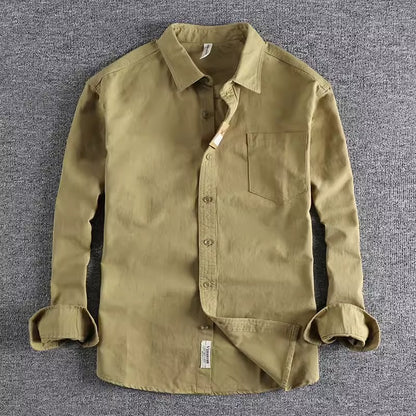 Importé - Chemise Homme Pur Coton Manches Longues Retro