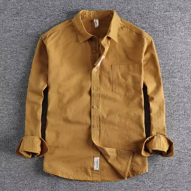 Importé - Chemise Homme Pur Coton Manches Longues Retro