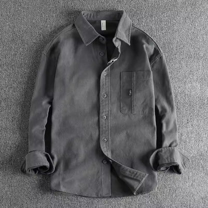 Importé - Chemise Rétro Homme Pur Coton Imprimée dans le dos