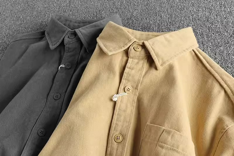 Importé - Chemise Rétro Homme Pur Coton Imprimée dans le dos