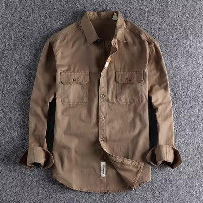 Importé - Chemise Homme Rétro Pur Coton Manches Longues