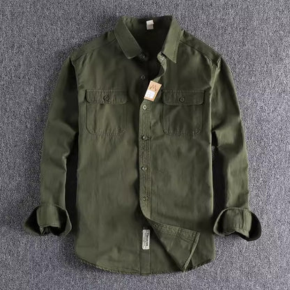 Importé - Chemise Homme Rétro Pur Coton Manches Longues