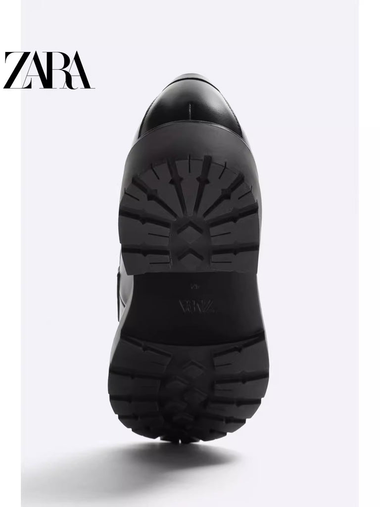 Importé - ZARA NEW - Chaussure Homme mocassins En Cuir - Noir