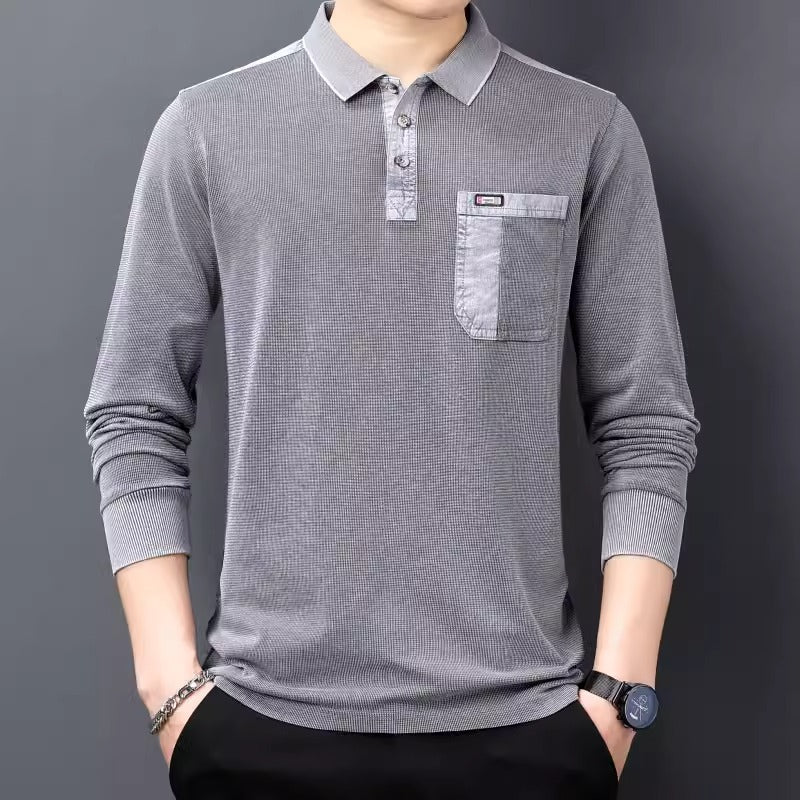 Importé - Polo T-Shirt Homme Manches Longues En Pur Coton