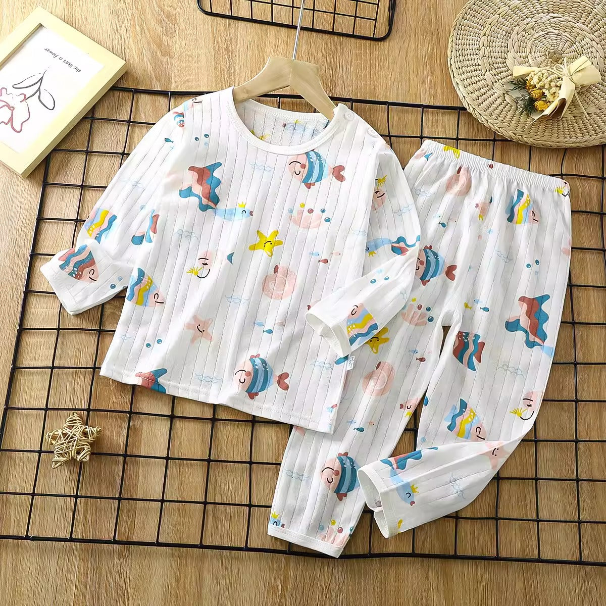 Importé - Ensemble Pyjama Enfants  Décontracté 100% Coton Manche Longues