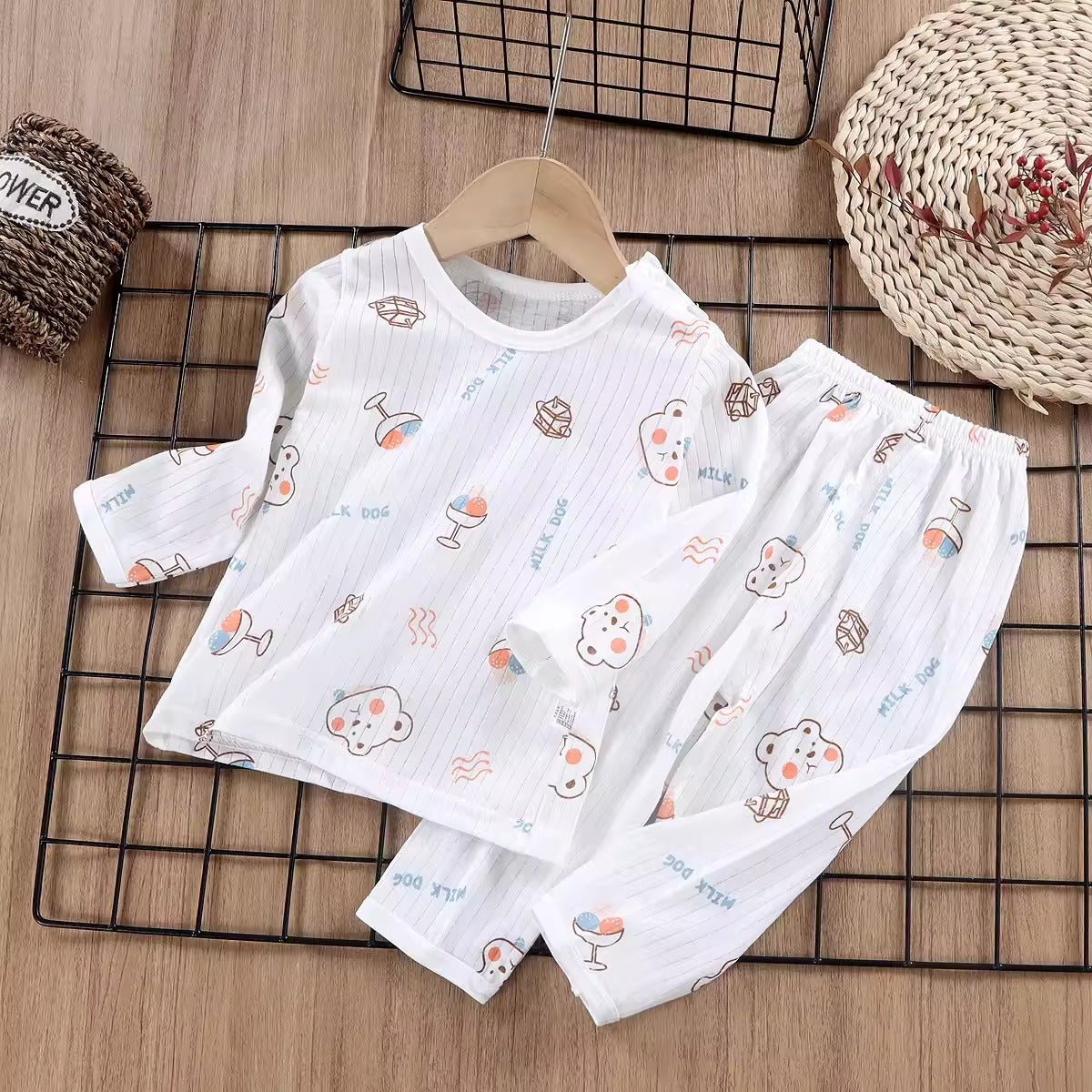 Importé - Ensemble Pyjama Enfants  Décontracté 100% Coton Manche Longues