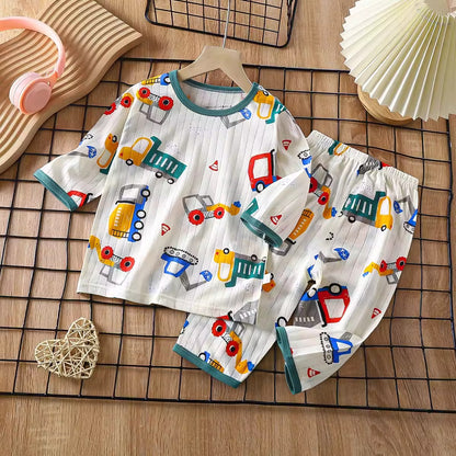 Importé - Ensemble Pyjama Enfants  Décontracté 100% Coton Manche Longues