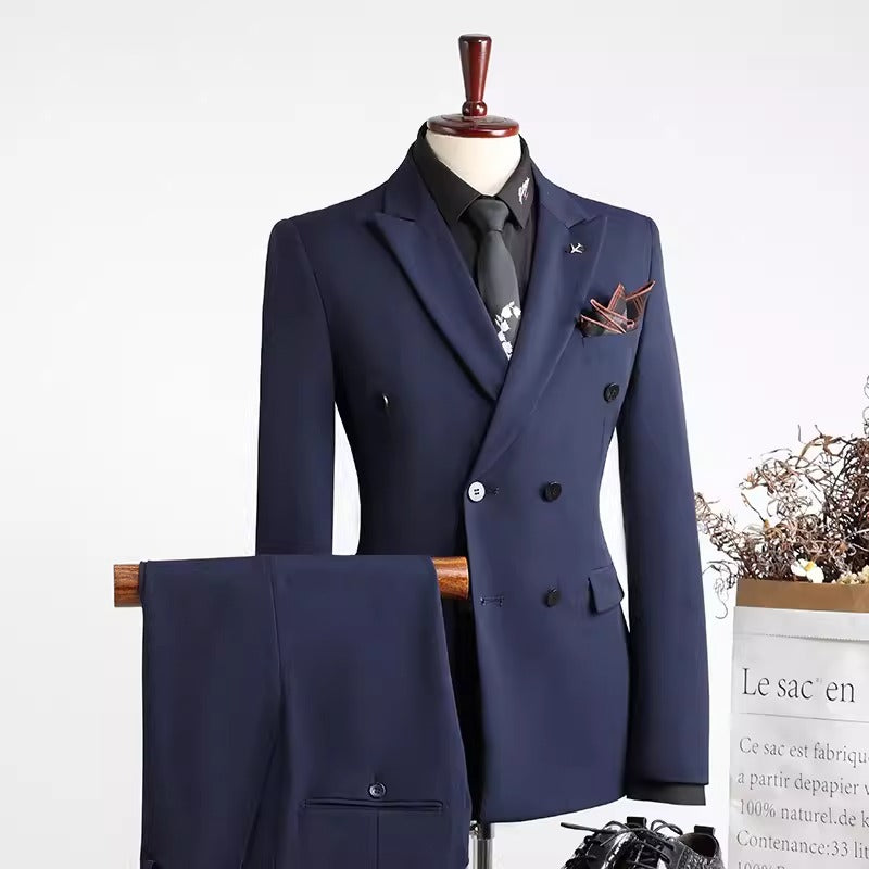 Importé - Ensemble Costume Croisé Homme Slim Fit 2 Pièces