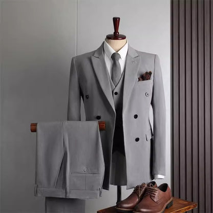 Importé - Ensemble Costume Croisé Homme Slim Fit 2 Pièces