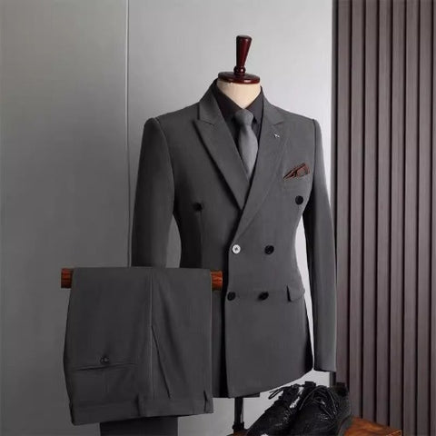Importé - Ensemble Costume Croisé Homme Slim Fit 2 Pièces