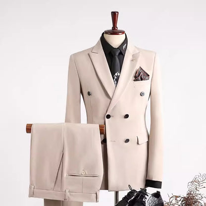 Importé - Ensemble Costume Croisé Homme Slim Fit 2 Pièces