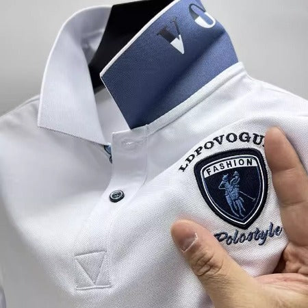 Importé -  T-Shirt Polo Homme  Brodé Manches Courtes Décontracté Tendance