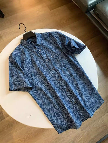 Importé - Chemise Homme 100 % Coton Manches Courtes