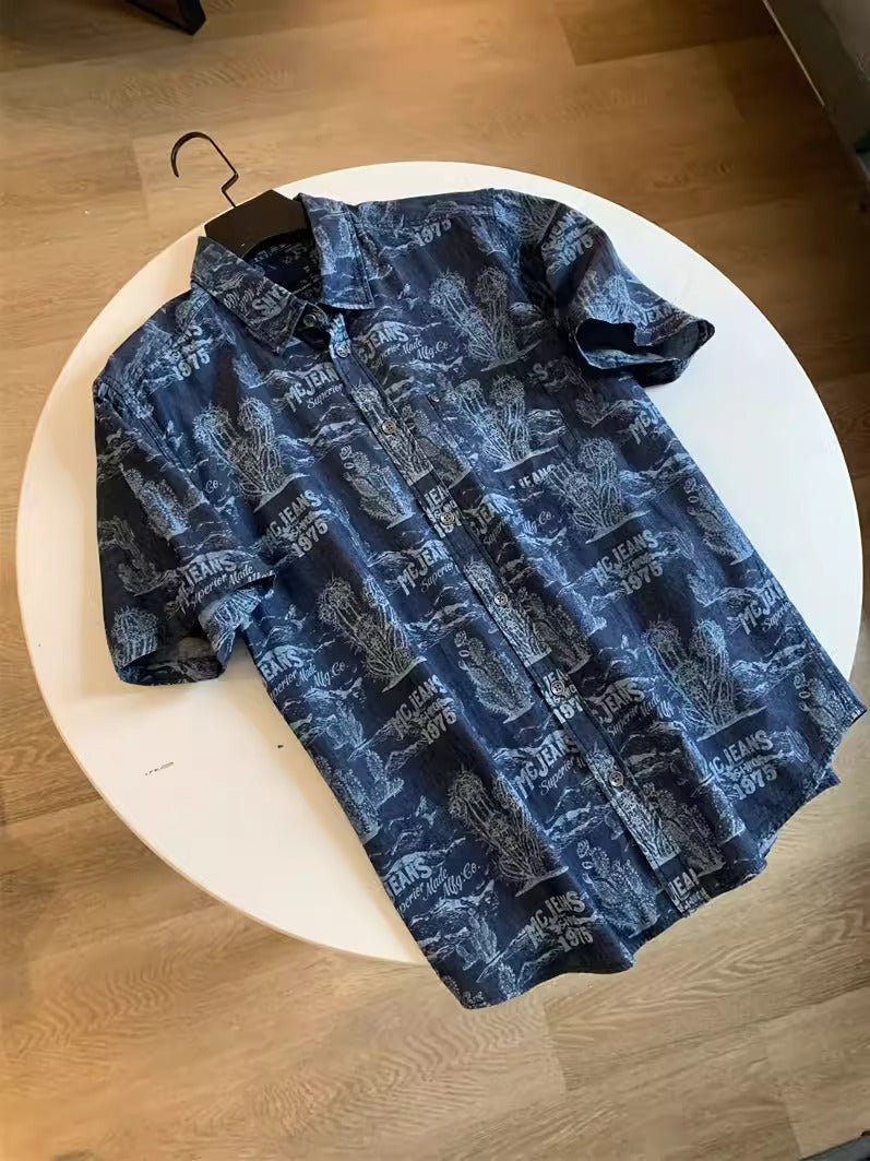 Importé - Chemise Homme 100 % Coton Manches Courtes