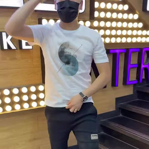 Importé -  T-Shirt Pur Coton Homme Col Rond Manche Courte