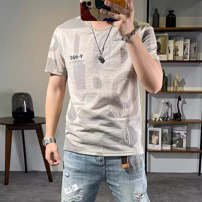 Importé - T-Shirt Homme Col Rond Manches Courtes Tendance