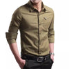 Importé - Chemise Coton Homme Col Carré Manches Longues