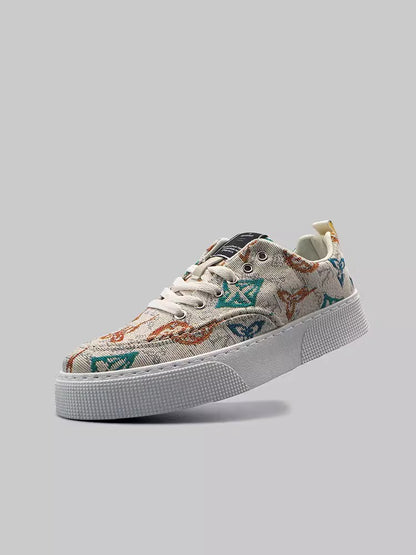 Importé - Chaussure Homme Sport Tennis A Lacets Tendance En Toile