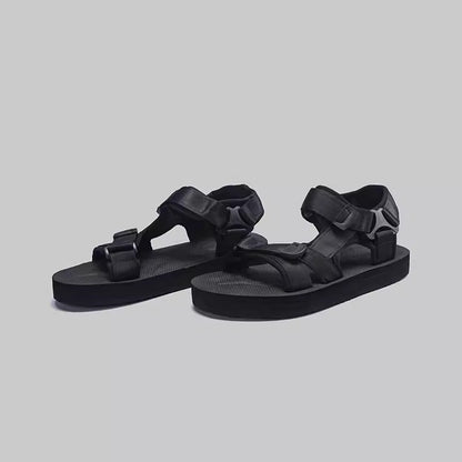 Importé - Chaussure Sandales Tissées Décontracté À Lanières - Noir