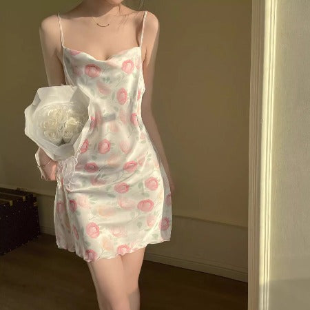 Importe - Robe Nuisette  Femme A Bretelles En Soie