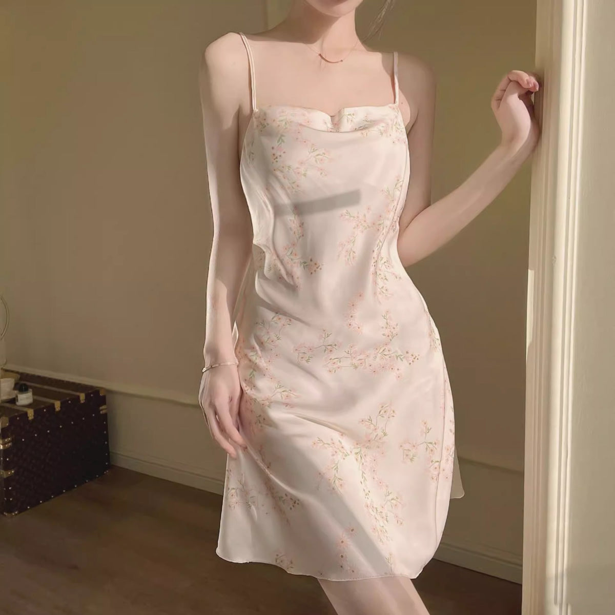 Importe - Robe Nuisette  Femme A Bretelles En Soie