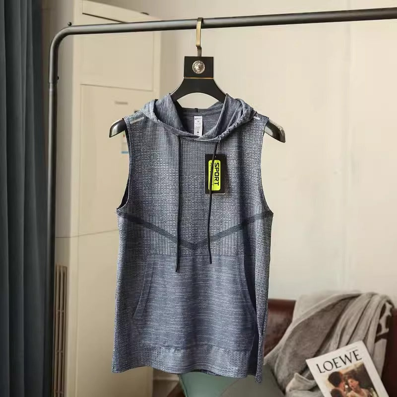 Importé - Gilet Pull Sports Homme A capuche Sans Manche