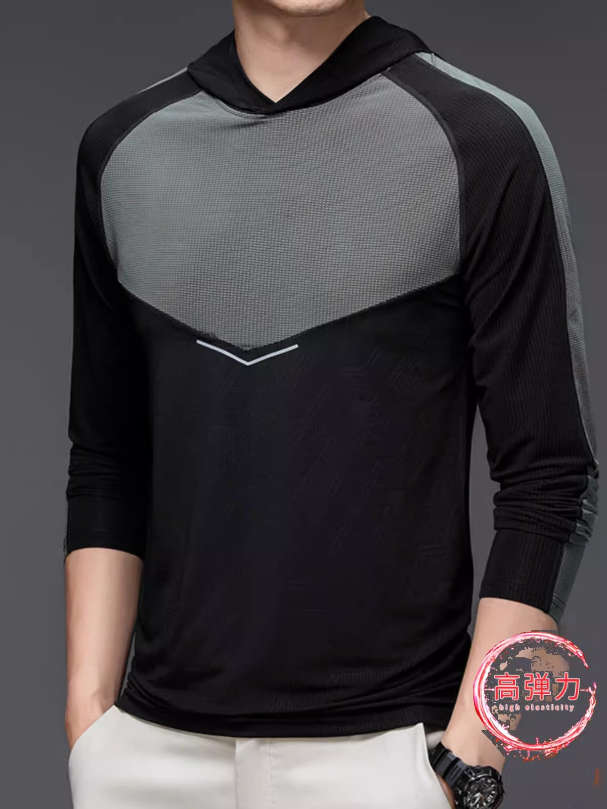 Importé - T-Shirt A Capuche Homme Sport Décontracté ManchesLongues En Soie