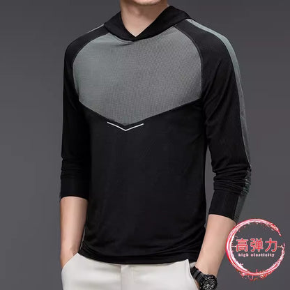 Importé - T-Shirt A Capuche Homme Sport Décontracté ManchesLongues En Soie