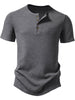 Importé - T-Shirt Homme A col Henry Manches Courtes 4 Boutons 100% Coton