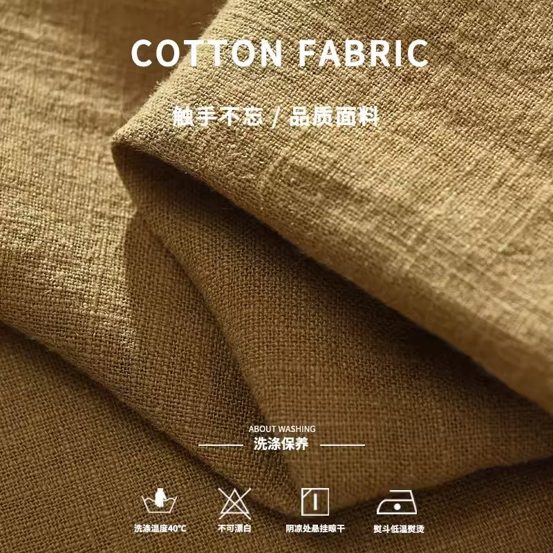 Importé - Chemise Homme Décontracté Col Mao A Manches Courtes En Lin