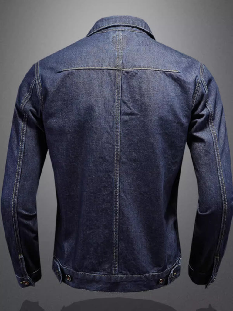 Importé - Jacket Homme Ample Décontractée à Manche Longue En Jean 100% Coton