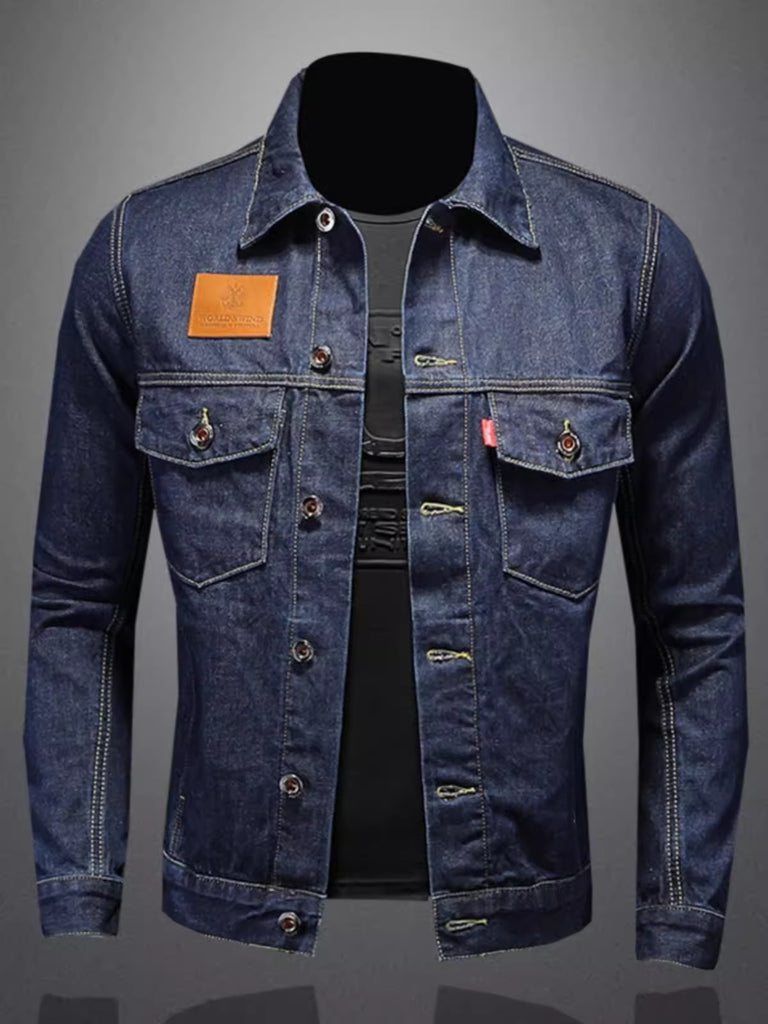 Importé - Jacket Homme Ample Décontractée à Manche Longue En Jean 100% Coton