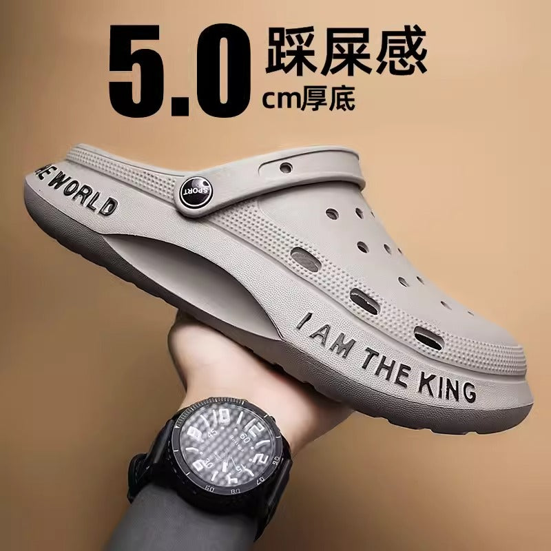 Importé - Sandale Velcro Homme Tendance Antidérapante En Cuir PU