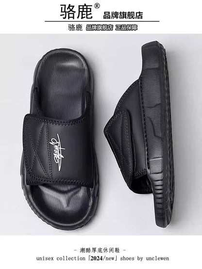 Importé - Sandale Velcro Homme Tendance Antidérapante En Cuir PU