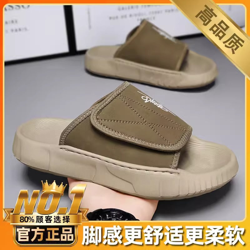 Importé - Sandale Velcro Homme Tendance Antidérapante En Cuir PU