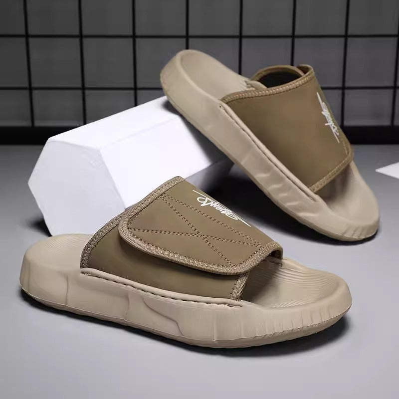 Importé - Sandale Velcro Homme Tendance Antidérapante En Cuir PU