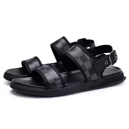 Importé - Sandale Homme A Lanières Tendance Antidérapante En Cuir Véritable