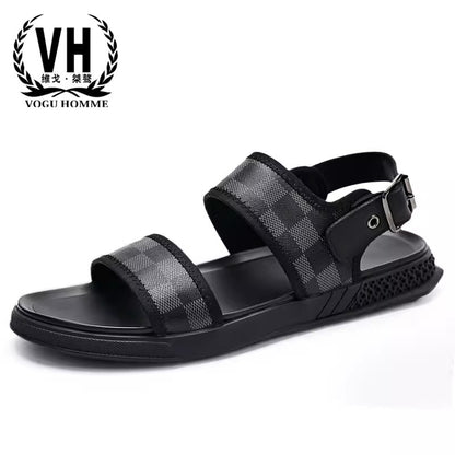 Importé - Sandale Homme A Lanières Tendance Antidérapante En Cuir Véritable