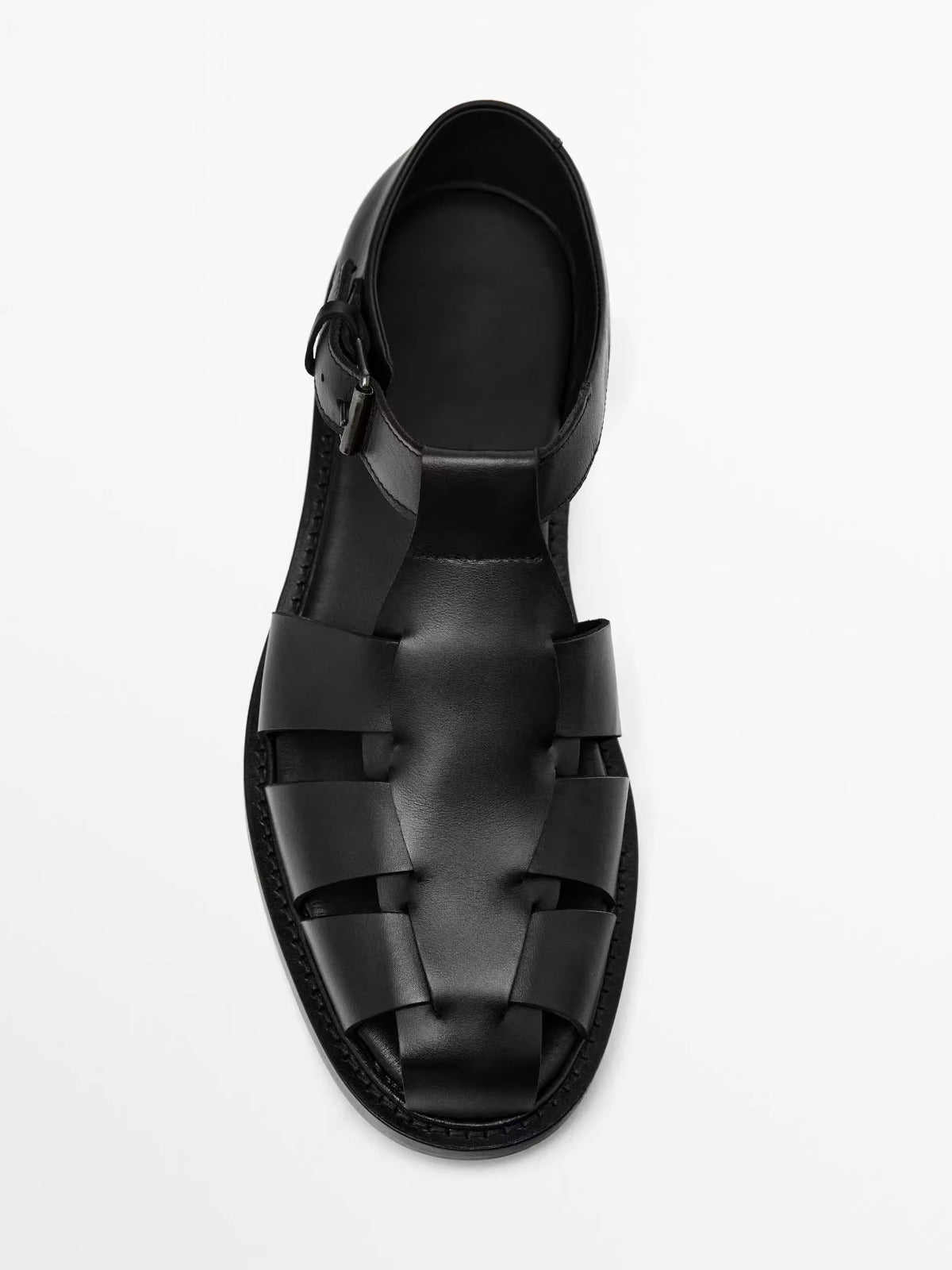 Importé - Sandale Homme A Lanières Décontractées 100% Cuir