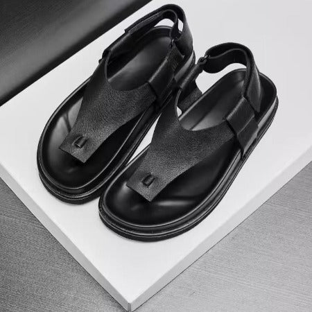 Importé - Sandale 100% Cuir  Homme A Lanières Tendance