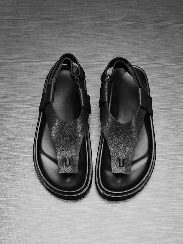 Importé - Sandale 100% Cuir  Homme A Lanières Tendance