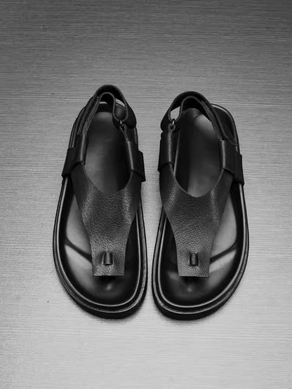 Importé - Sandale 100% Cuir  Homme A Lanières Tendance