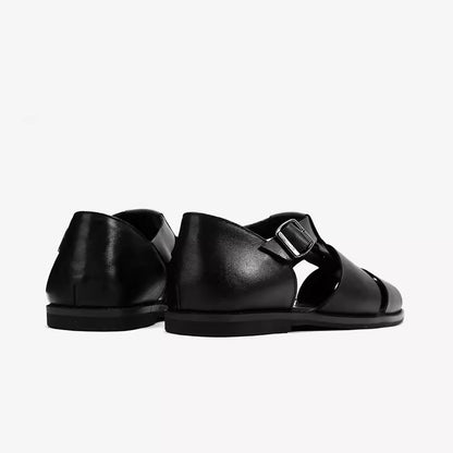 Importé - Sandale En Cuir Véritable Homme A Lanières Tendance