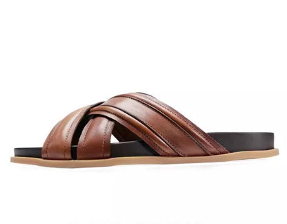 Importé - Sandale En Cuir Véritable Homme Tendance Antidérapantes